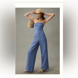 Anthropologie x Mare Mare sold out blue silver tweed jumpsuit xs